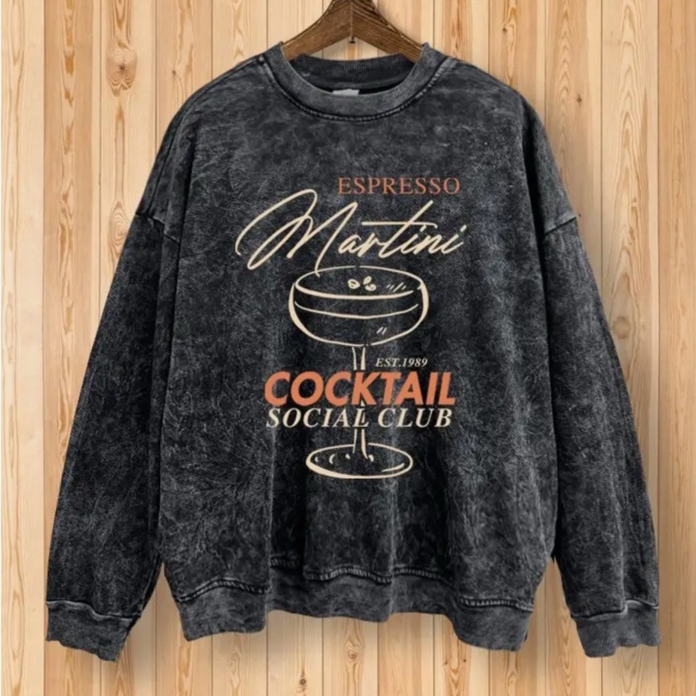 Espresso Martini Graphic Black Sweater